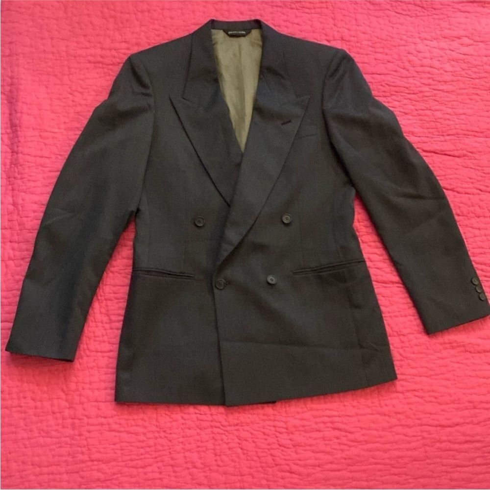 Pierre Cardin Charcoal Double-Breasted Blazer, 38R